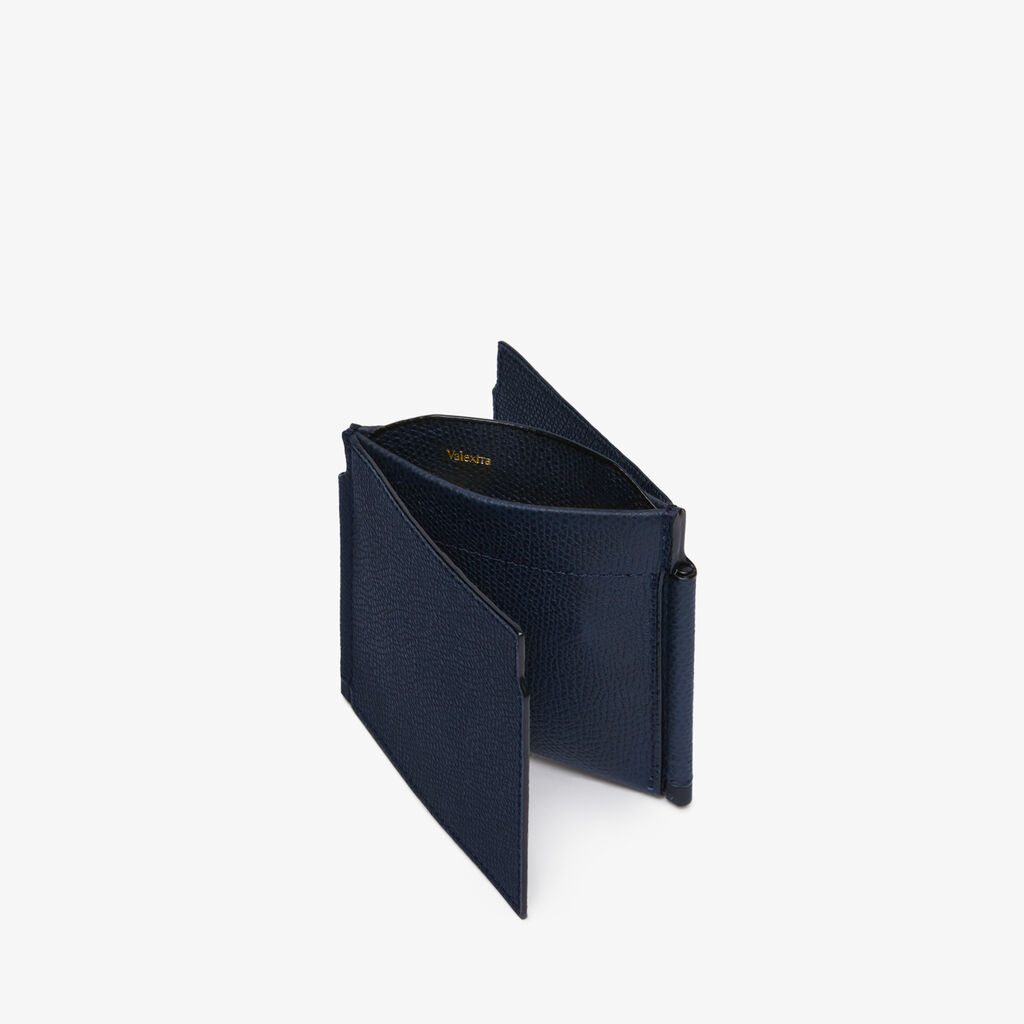 Valextra Portafoglio con fermasoldi trifold in Pelle Blu | Valextra I Più Venduti