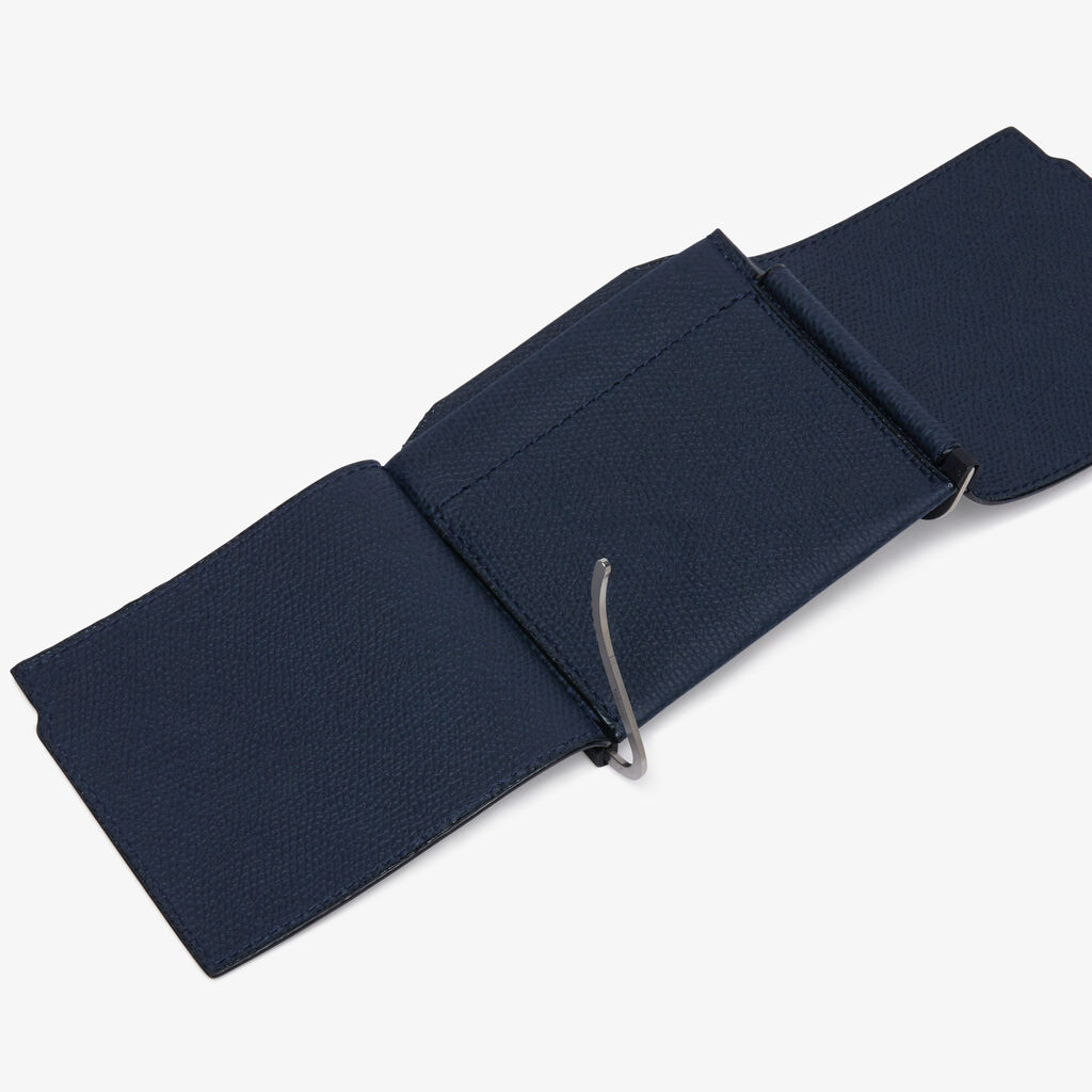 Valextra Portafoglio con fermasoldi trifold in Pelle Blu | Valextra I Più Venduti