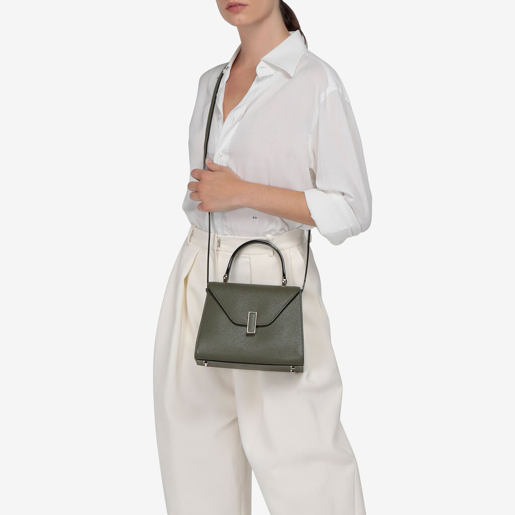 Valextra Borsa a mano Mini in Pelle Verde Militare | Valextra Iside Sconto di tempo limitato