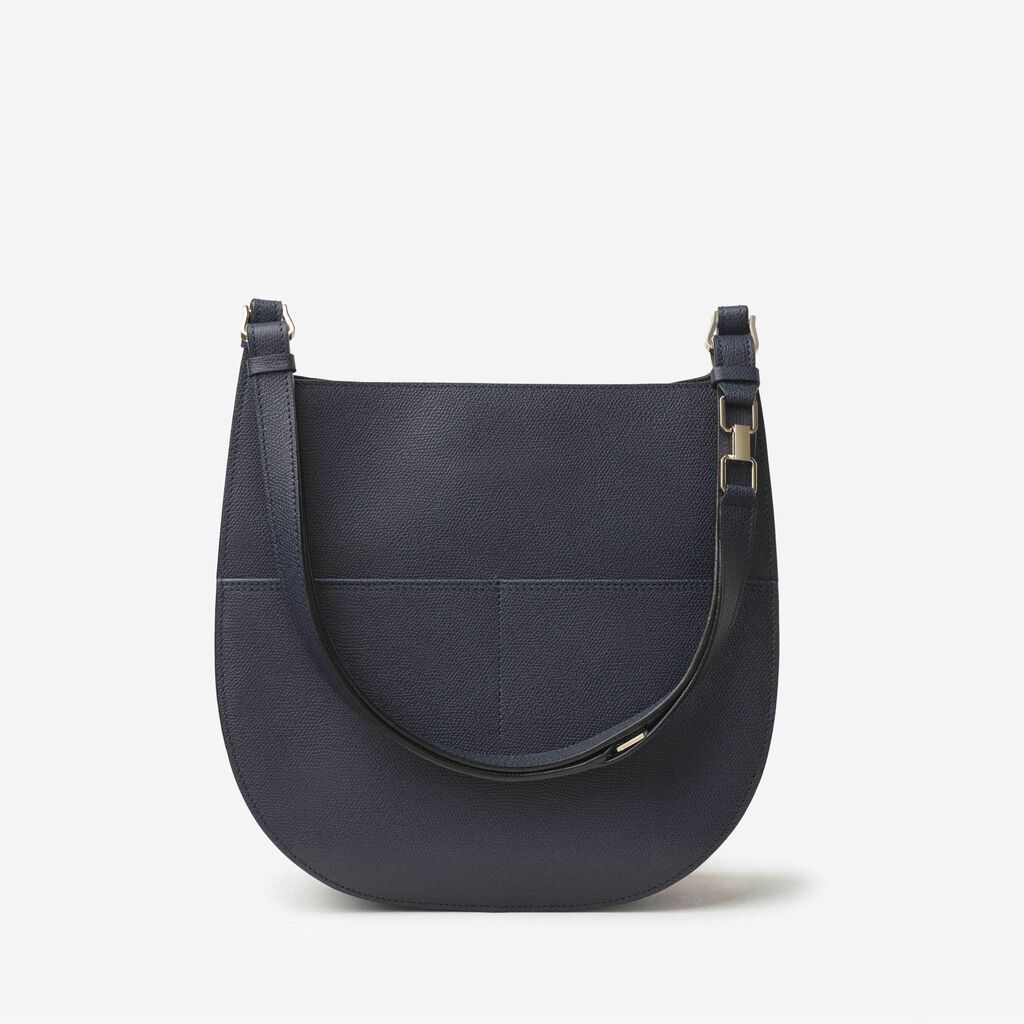 Valextra Borsa a spalla Media in Pelle Blu | Valextra Hobo Negozio online di fabbrica