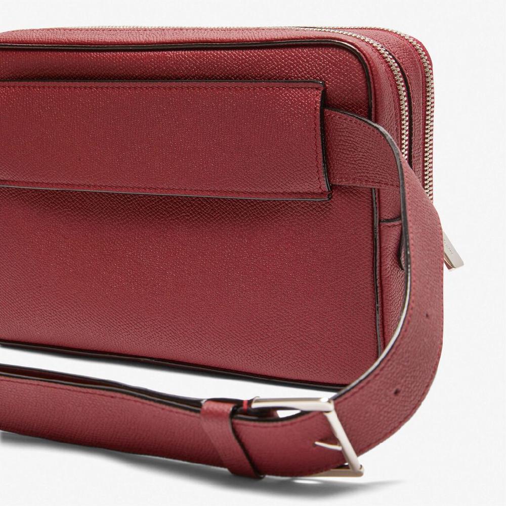 Valextra Borsetta versatile Bum Bag in Pelle Bordeaux | Valextra V-Line Prezzo di fabbrica