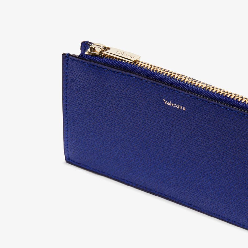 Valextra Portamonete in Pelle Blu | Valextra Grande vendita