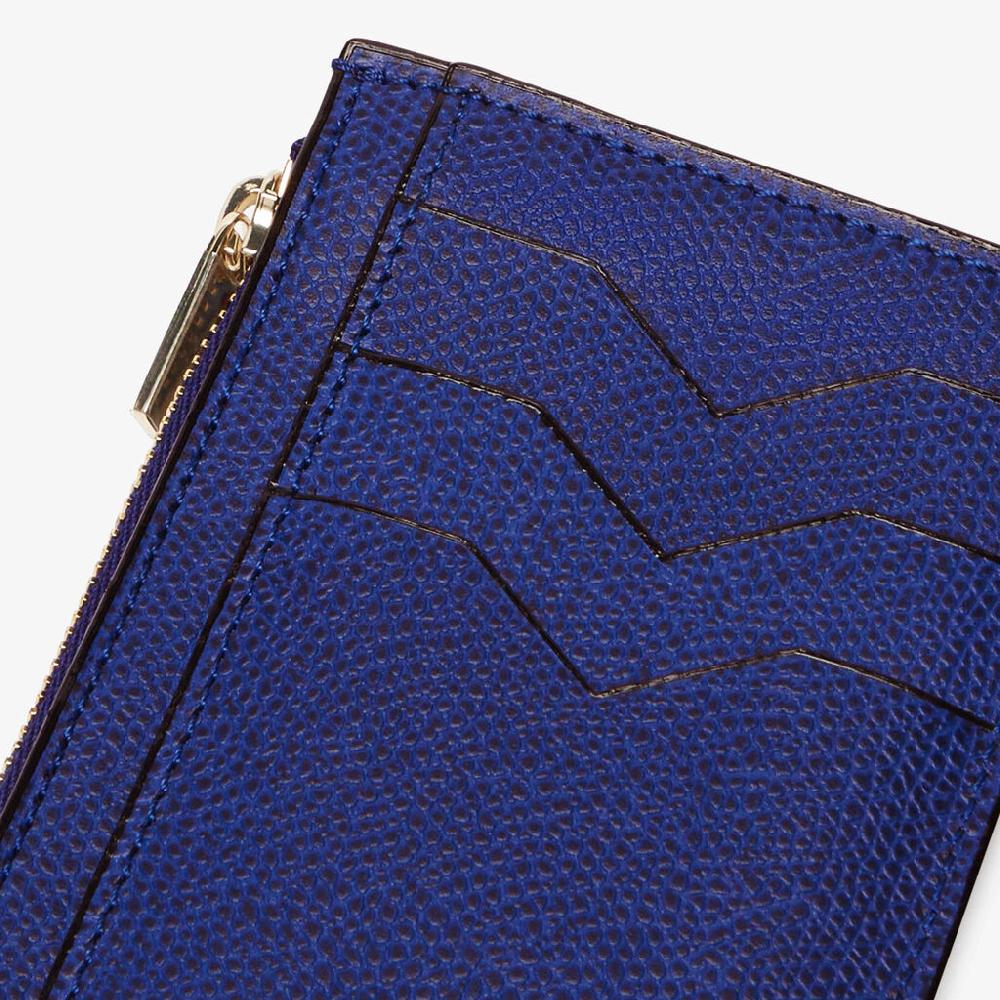 Valextra Portamonete in Pelle Blu | Valextra Grande vendita