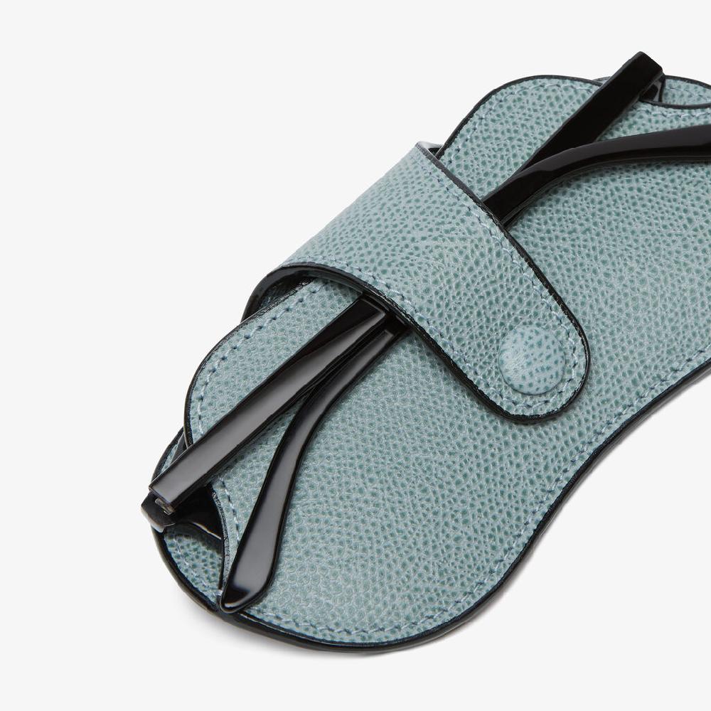 Valextra Custodia occhiali in Pelle Azzurra cerulea | Valextra Offerta esclusiva