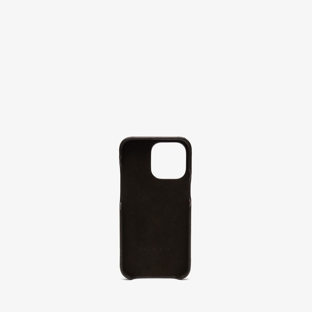 Valextra Cover rigida per Iphone 13 Pro in Pelle Nera | Valextra Vendite stagionali