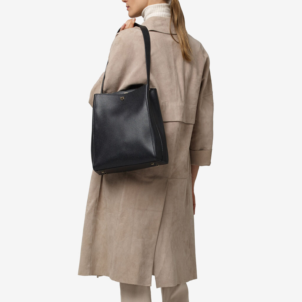Valextra Borsa a spalla Media in Pelle Nera | Valextra Brera Grandi sconti