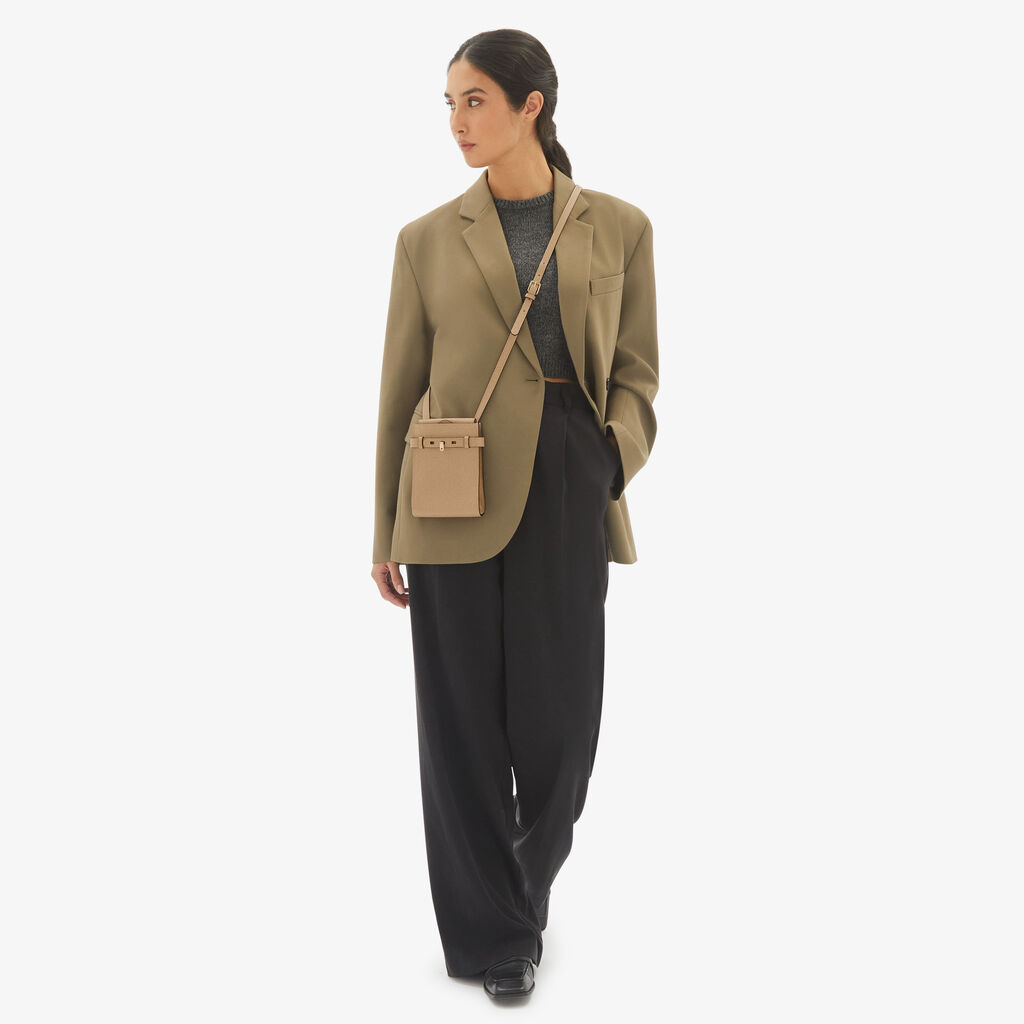 Valextra Borsa a tracolla da Donna in Pelle rigida Beige | Valextra Brera Liquidazione