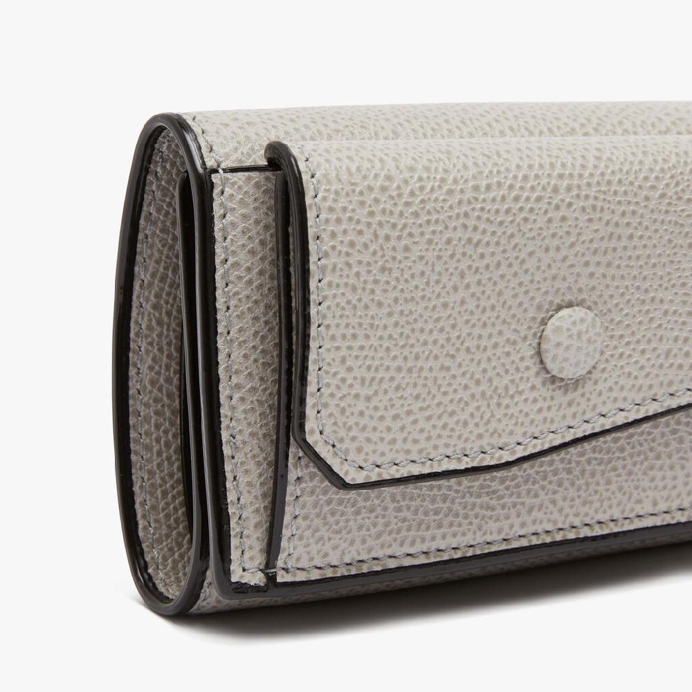 Valextra Portafoglio con portamonete in Pelle Grigio chiaro | Valextra Super Saving Price