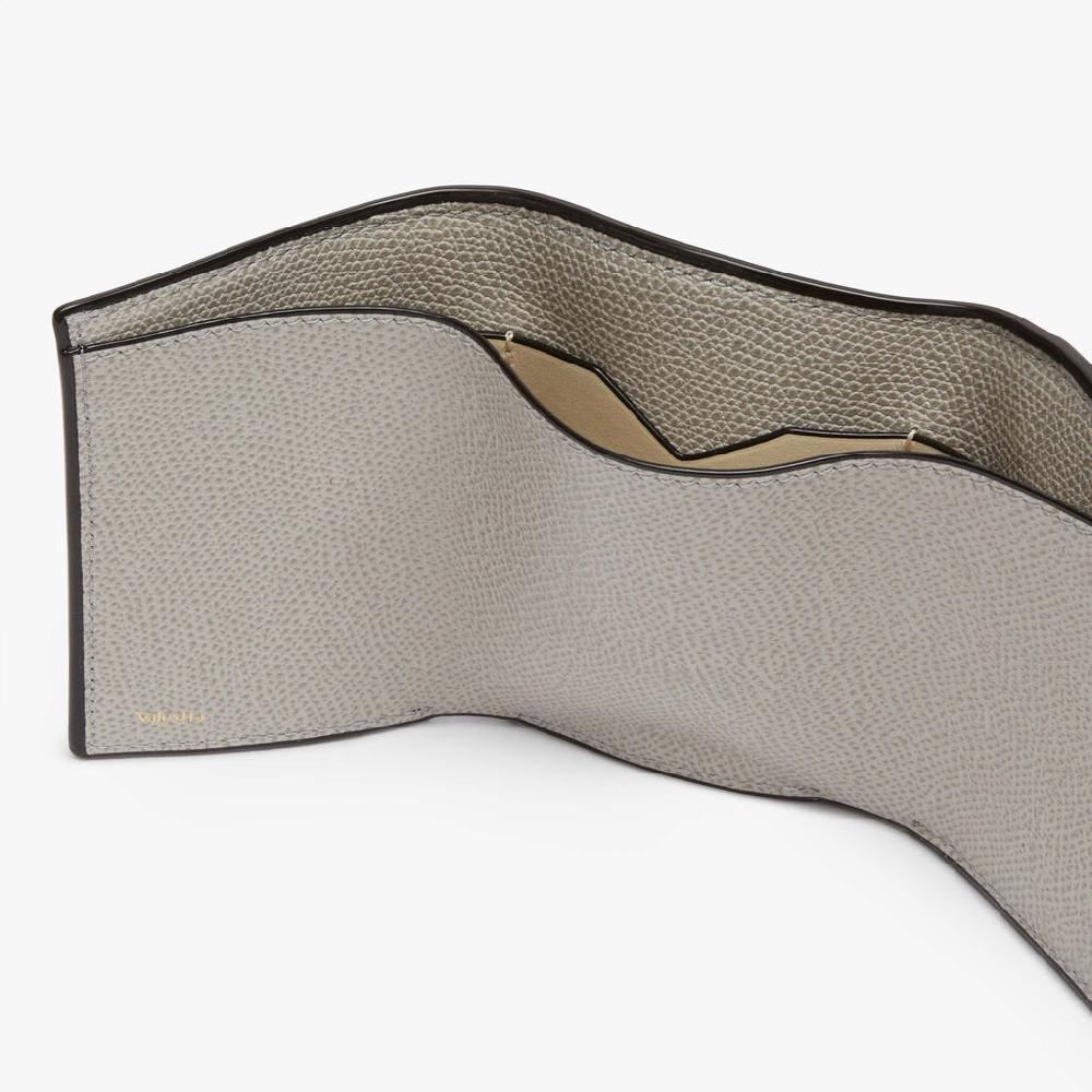 Valextra Portafoglio con portamonete in Pelle Grigio chiaro | Valextra Super Saving Price