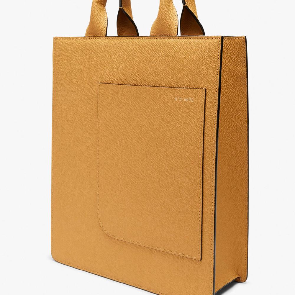 Valextra Tote bag con tracolla Mini in Pelle arancio-giallo | Valextra Boxy Rilascio limitato
