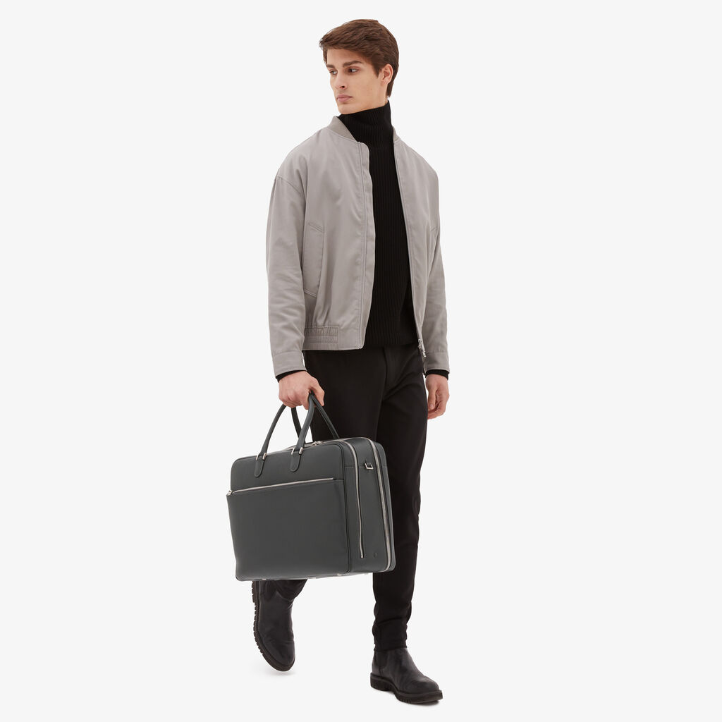 Valextra Valextra Avietta: Borsa business Grande in Pelle Grigia Latest stili