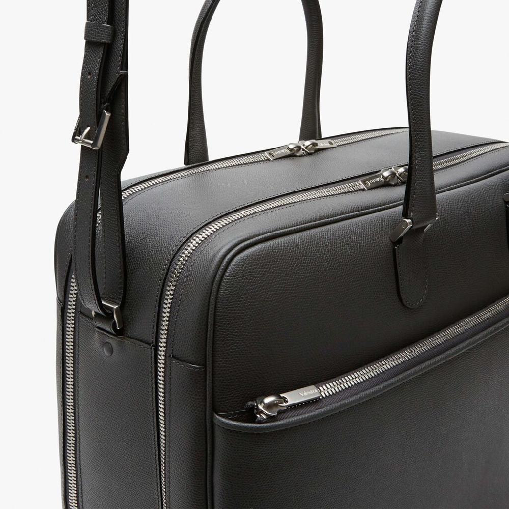 Valextra Valextra Avietta: Borsa business Grande in Pelle Grigia Latest stili