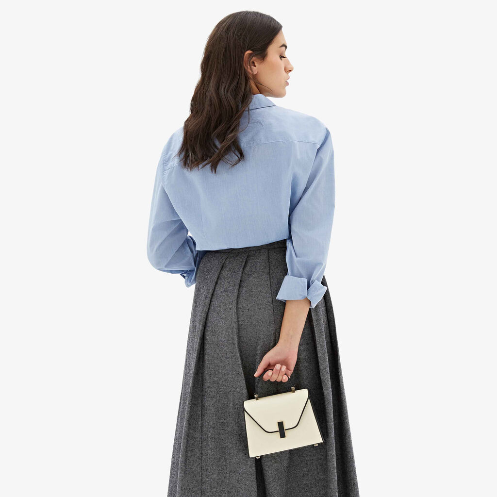 Valextra Borsa a tracolla da Donna in Pelle Bianca e Nera | Valextra Iside Only for today