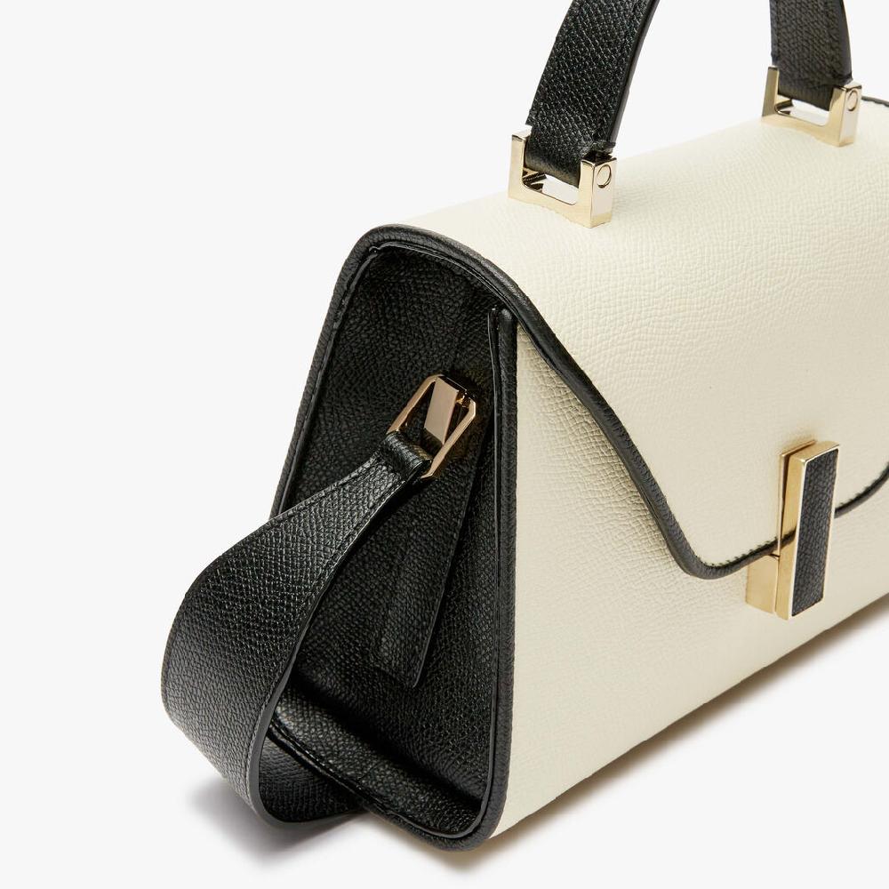 Valextra Borsa a tracolla da Donna in Pelle Bianca e Nera | Valextra Iside Only for today