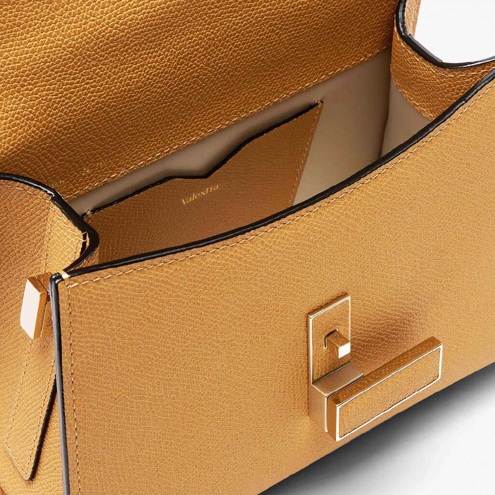 Valextra Borsetta piccola in Pelle Gialla Ambra | Valextra Iside Offerta speciale della fabbrica