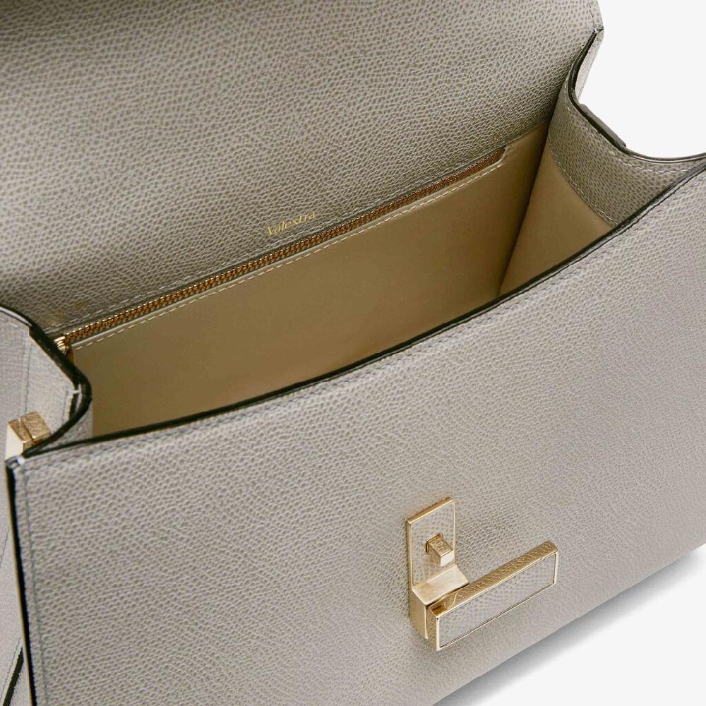 Valextra Valextra Iside: Borsa a mano Media in Pelle Grigia In vendita