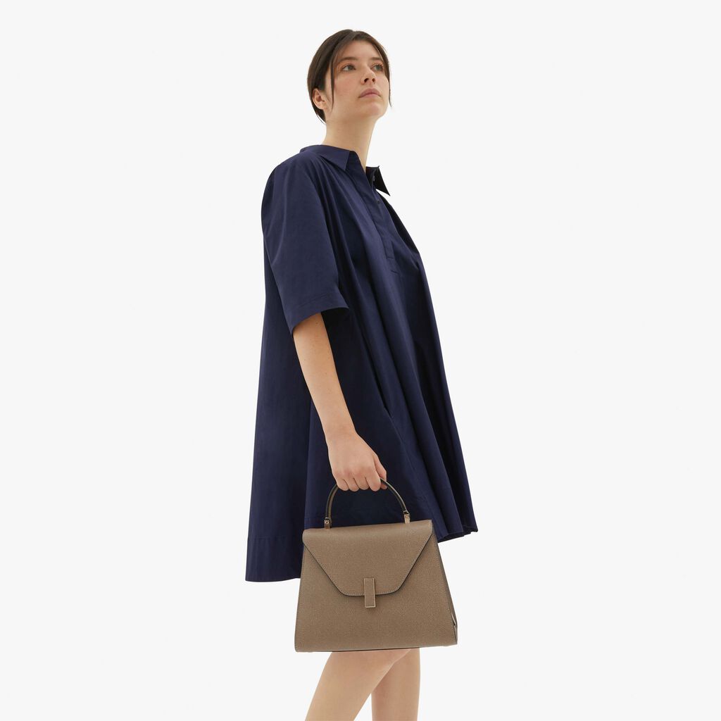Valextra Borsa a mano Media in Pelle Tortora | Valextra Iside Duty-free