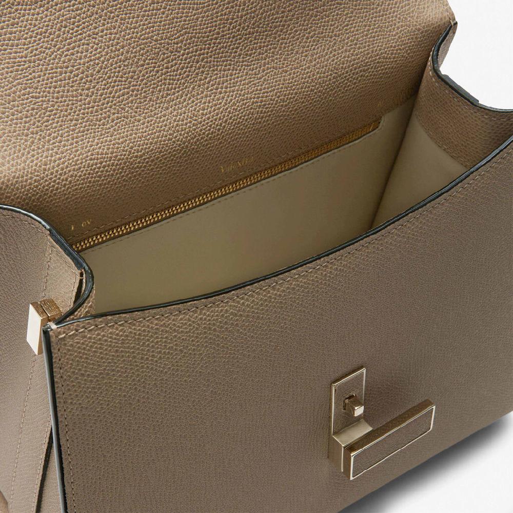 Valextra Borsa a mano Media in Pelle Tortora | Valextra Iside Duty-free