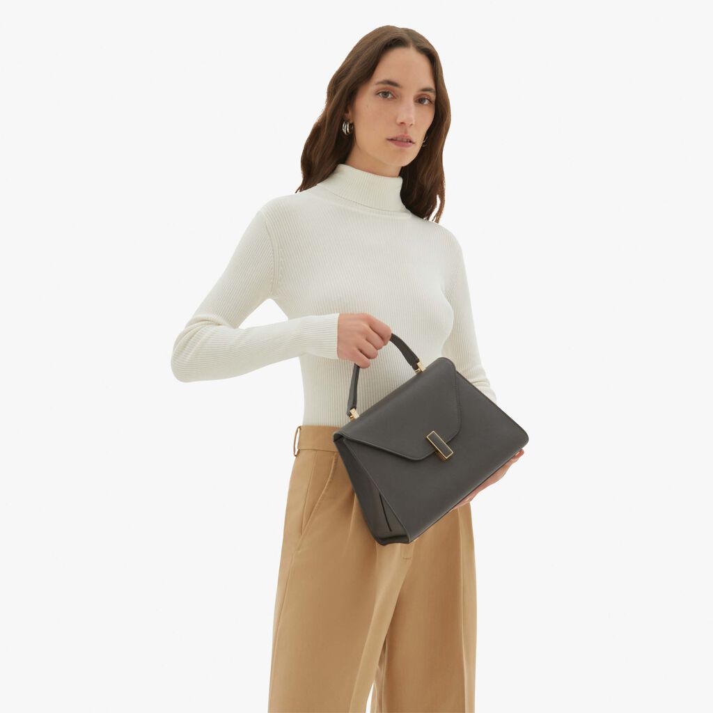 Valextra Borsa a mano Media in Pelle Grigia | Valextra Iside 50% di sconto per tempo limitato