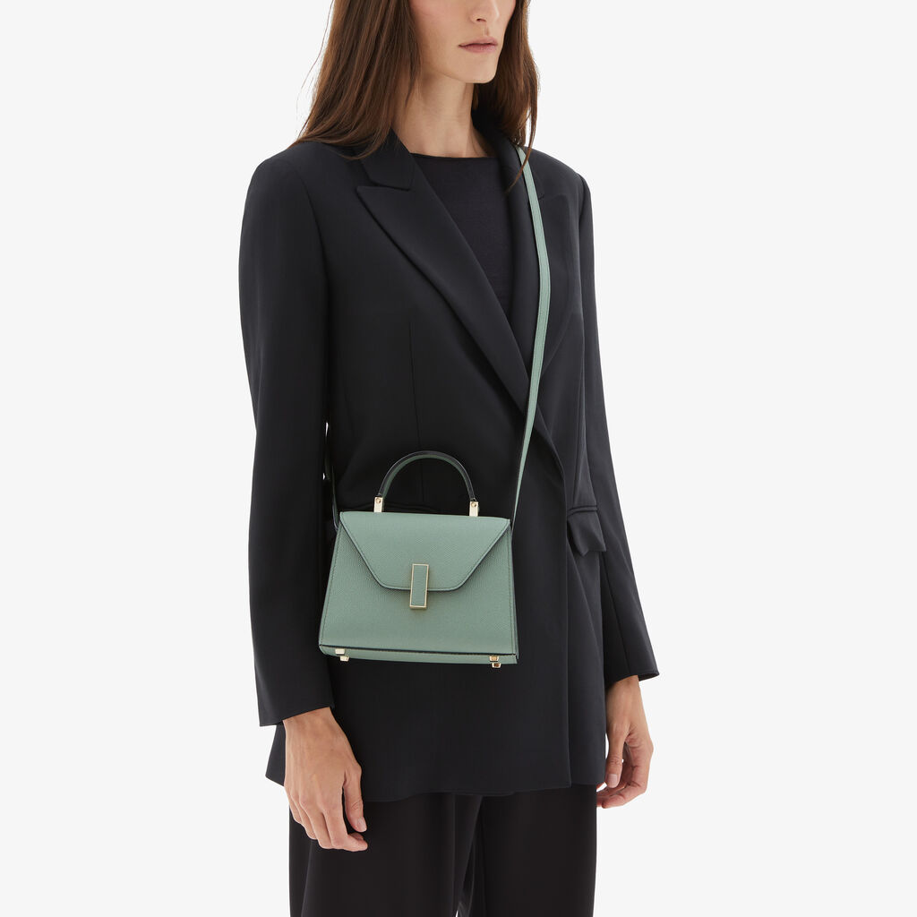 Valextra Borsa a Tracolla Iside Micro | Pelle di vitello Millepunte | Verde Eucalipto | Valextra In Linea