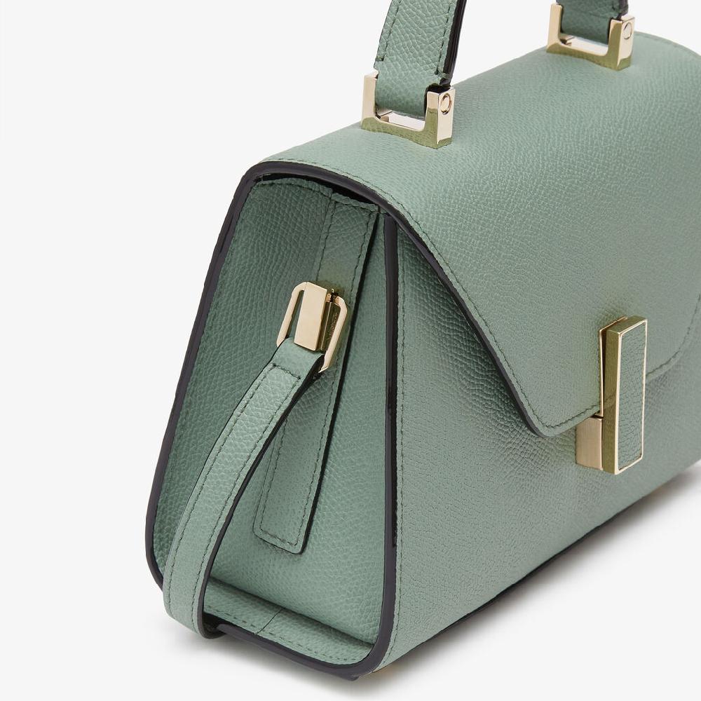 Valextra Borsa a Tracolla Iside Micro | Pelle di vitello Millepunte | Verde Eucalipto | Valextra In Linea