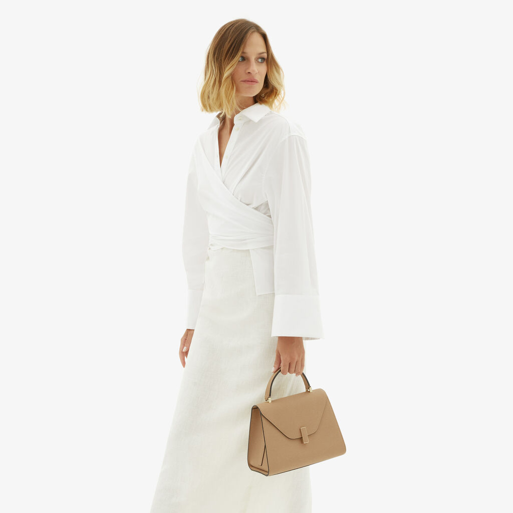 Valextra Borsa a mano in Pelle Beige con tracolla | Valextra Iside Soddisfazione Garantita
