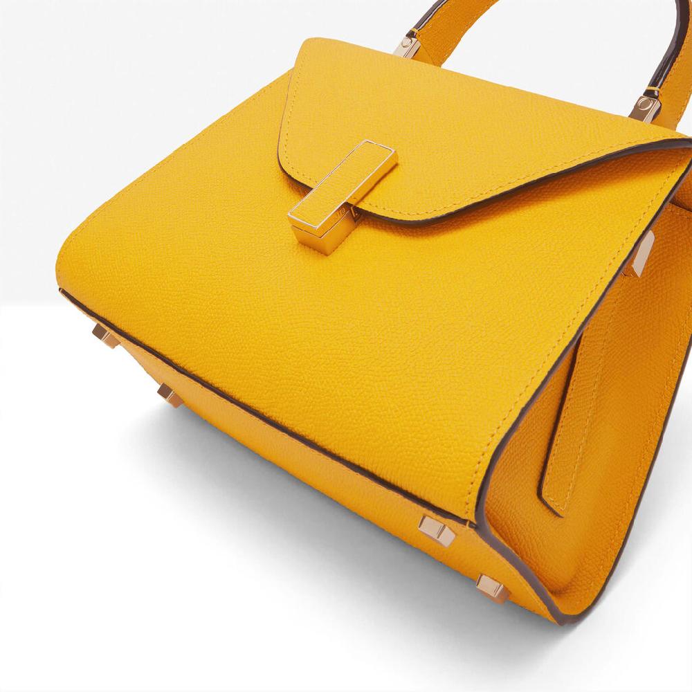 Valextra Borsa a mano in Pelle Gialla con tracolla | Valextra Iside Shopping Online
