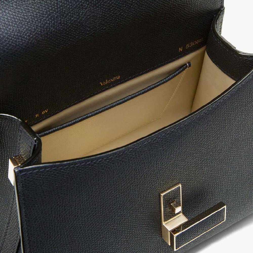 Valextra Borsa a mano Mini in Pelle Blu Ottanio | Valextra Iside Sottocosto