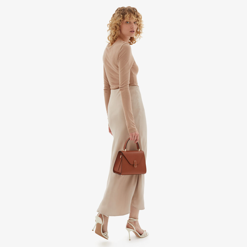 Valextra Borsa a mano da Donna Mini in Pelle Marrone | Valextra Iside Convenienza