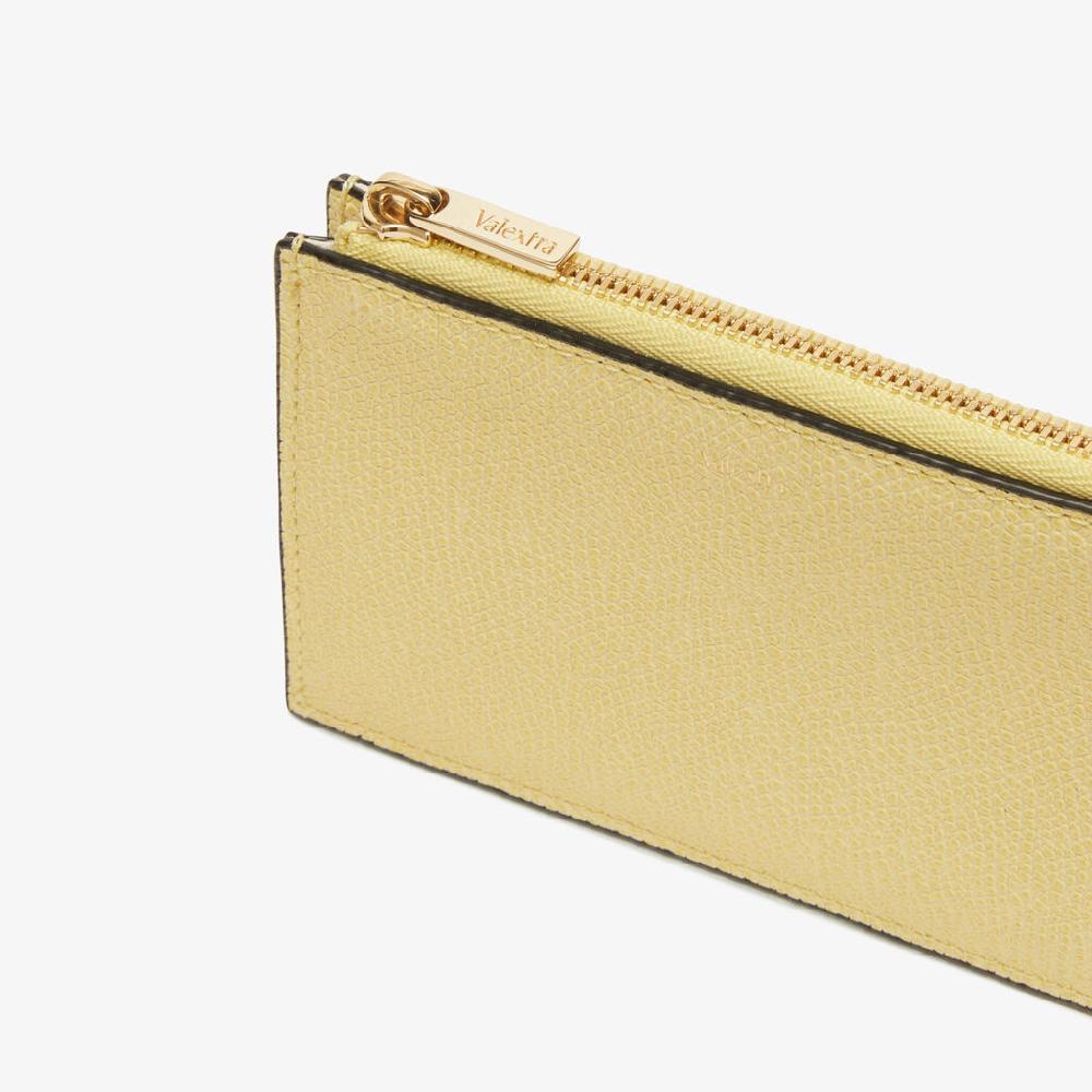 Valextra Porta carte da Donna in Pelle Gialla e Grigia di Lusso | Valextra Sconto