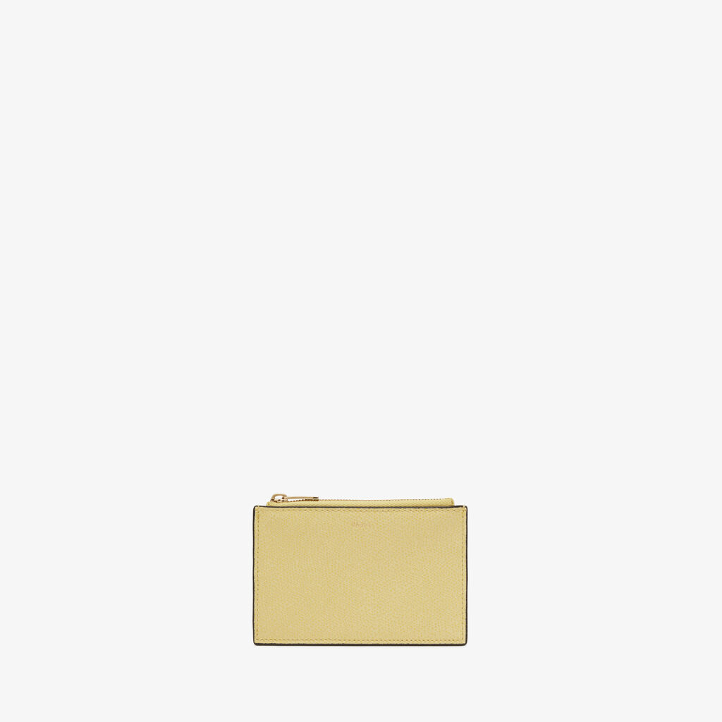 Valextra Porta carte da Donna in Pelle Gialla e Grigia di Lusso | Valextra Sconto