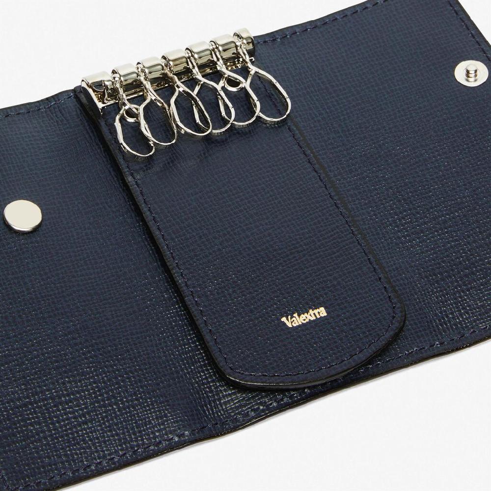 Valextra Portachiavi con 6 ganci in Pelle Blu | Valextra Offerta