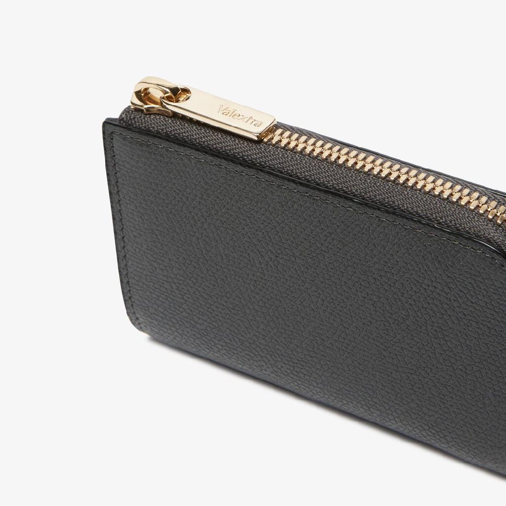 Valextra Portachiavi in Pelle Grigia | Valextra Zip Around Online