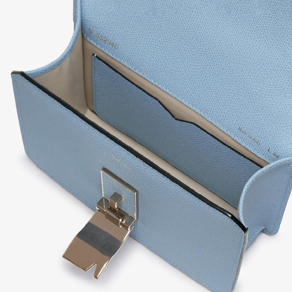 Valextra Borsa a tracolla da Donna in Pelle Azzurra | Valextra Vendita Economica