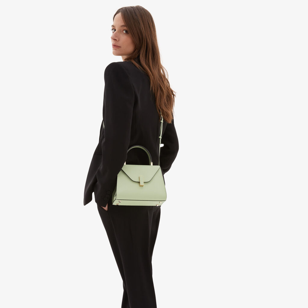 Valextra Borsa a mano da Donna Mini in Pelle Verde | Valextra Iside Moda