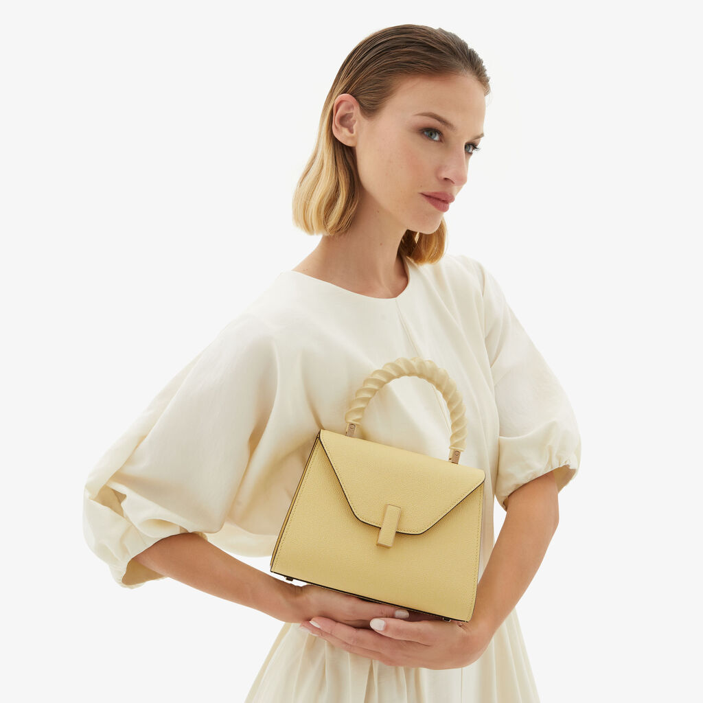 Valextra Borsa a mano Donna Mini in Pelle rigida Gialla | Valextra Iside Spedizione gratuita