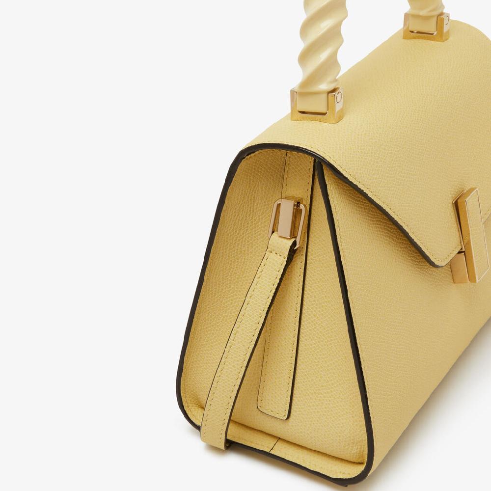 Valextra Borsa a mano Donna Mini in Pelle rigida Gialla | Valextra Iside Spedizione gratuita