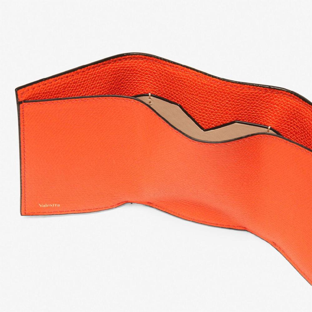 Valextra Portafoglio Bifold compatto in Pelle Arancione | Valextra Comprare a buon mercato