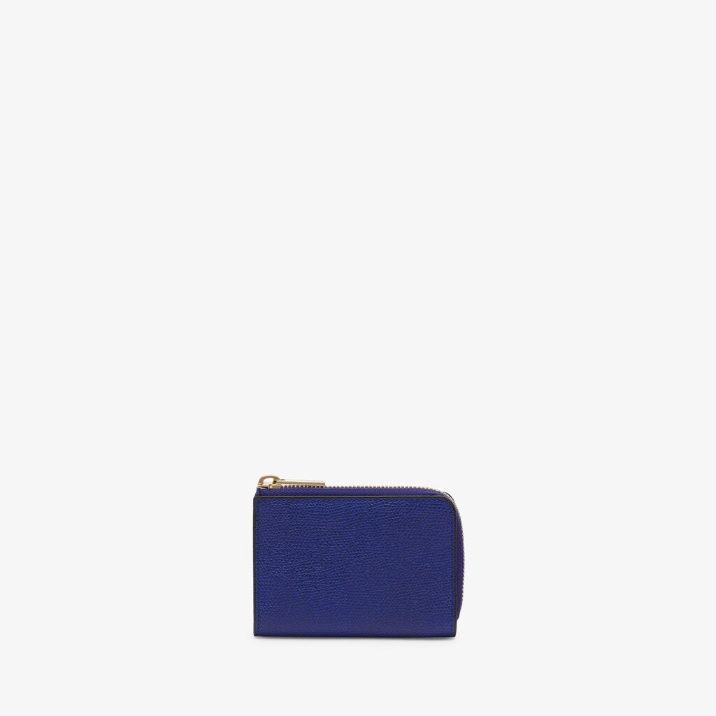 Valextra Portachiavi da Donna in Pelle Blu | Valextra Zip Around Shopping online
