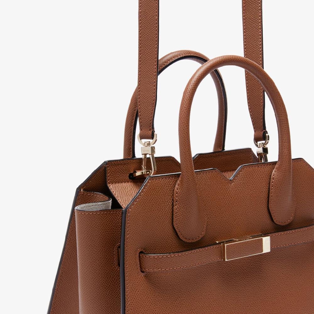 Valextra Borsa a due manici da Donna di Lusso in Pelle Marrone | Valextra Black Friday