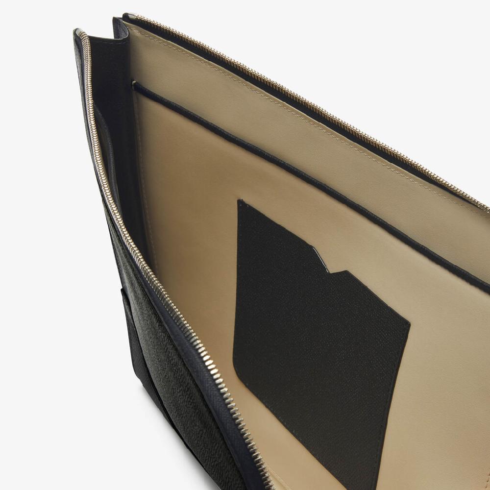 Valextra Portfolio da Uomo di Lusso in Pelle Nera | Valextra V-Line Nuovi prodotti