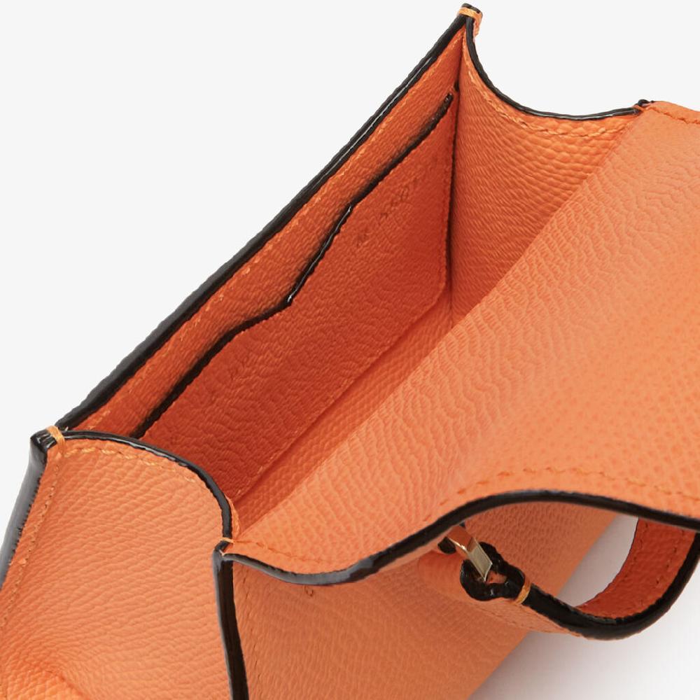 Valextra Portafoglio grande da Donna in Pelle Arancione | Valextra Iside Offerte stagionali