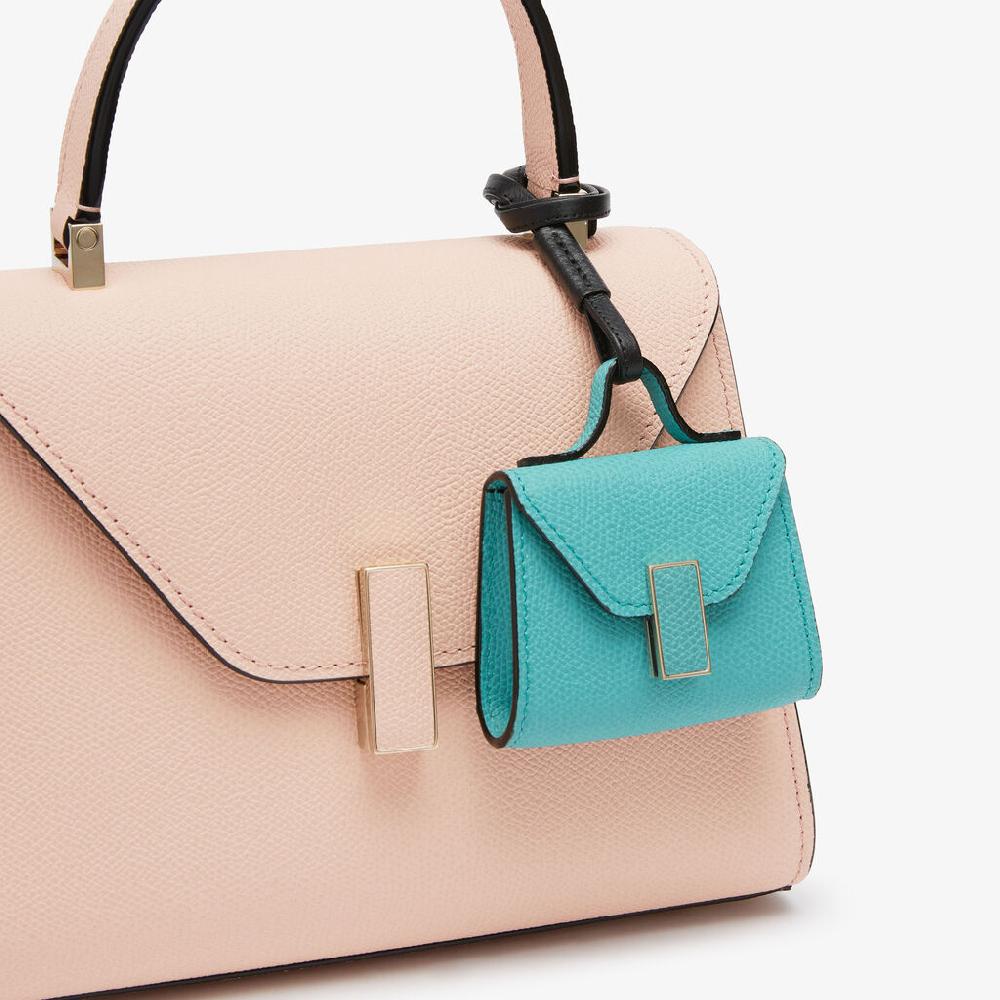 Valextra Charm borsetta da Donna di Lusso in Pelle Azzurra | Valextra Iside Comprane uno, ottenene uno gratis