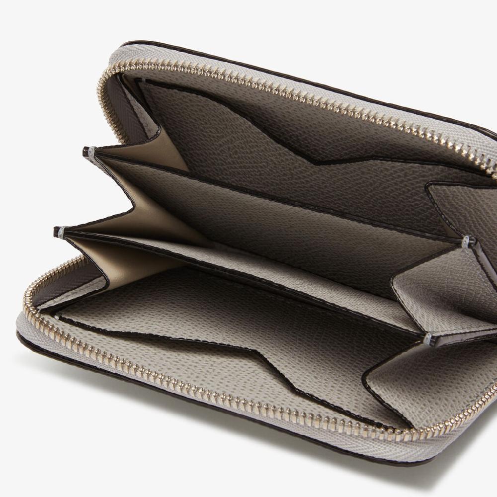 Valextra Portacarte da Donna in Pelle Grigio chiaro | Valextra Zip Around Offerte giornaliere