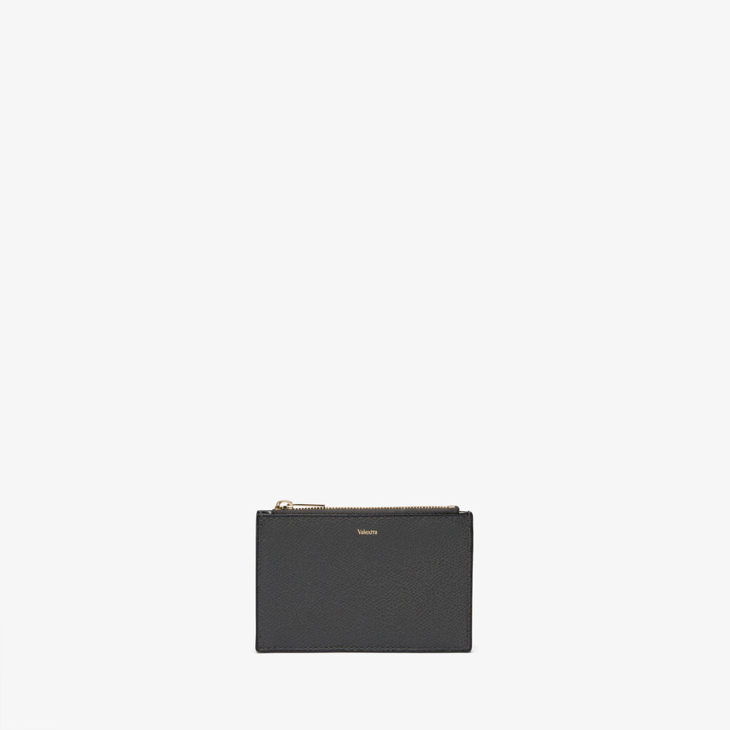 Valextra Portafoglio e porta carte con zip in Pelle Grigia | Valextra Ritorno libero