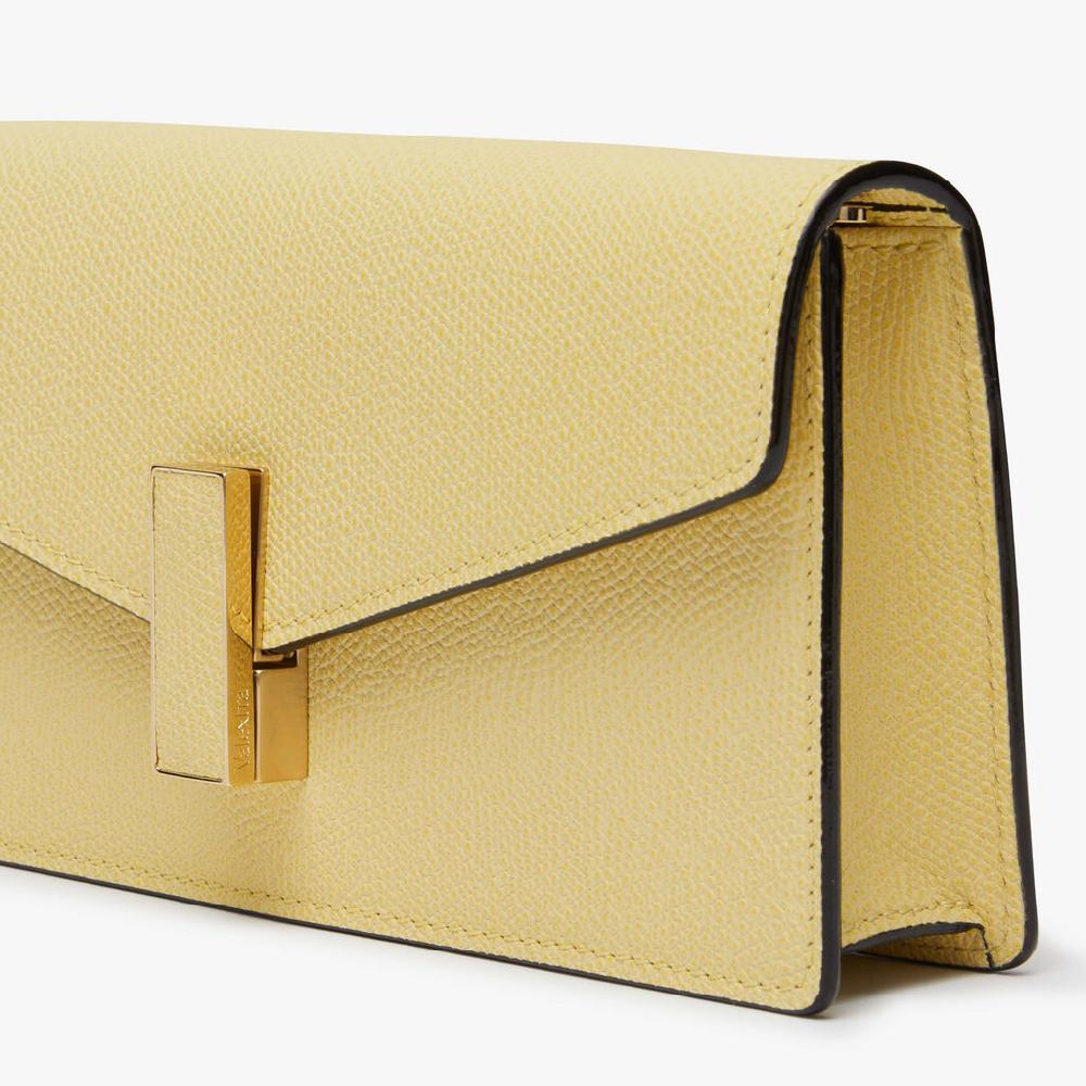 Valextra Clutch Donna di Lusso in Pelle Gialla con catena | Valextra Iside Ultimi tre giorni