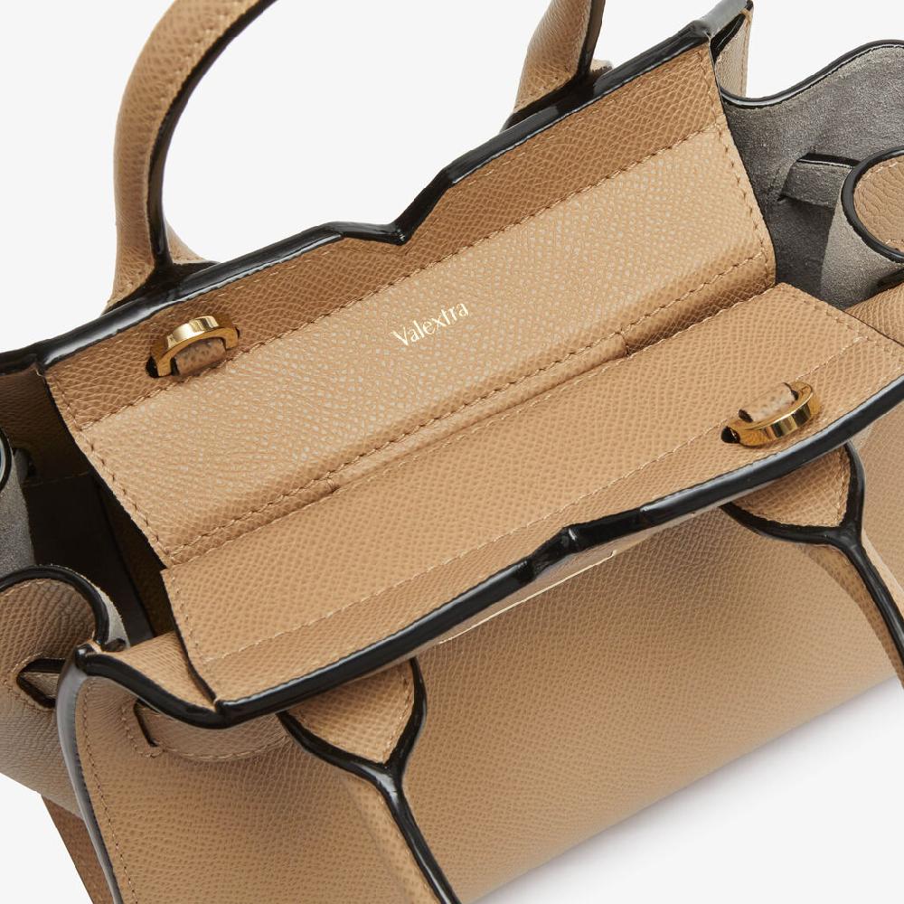 Valextra Borsa a Tracolla Milano Micro | Pelle di vitello Millepunte Soft | Beige Cashmere | Valextra Fino al 50% di sconto