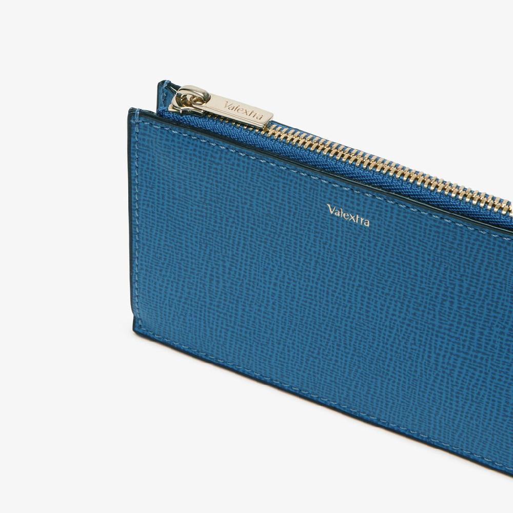 Valextra Portamonete da Donna in Pelle Blu Cobalto di Lusso | Valextra Super sconto
