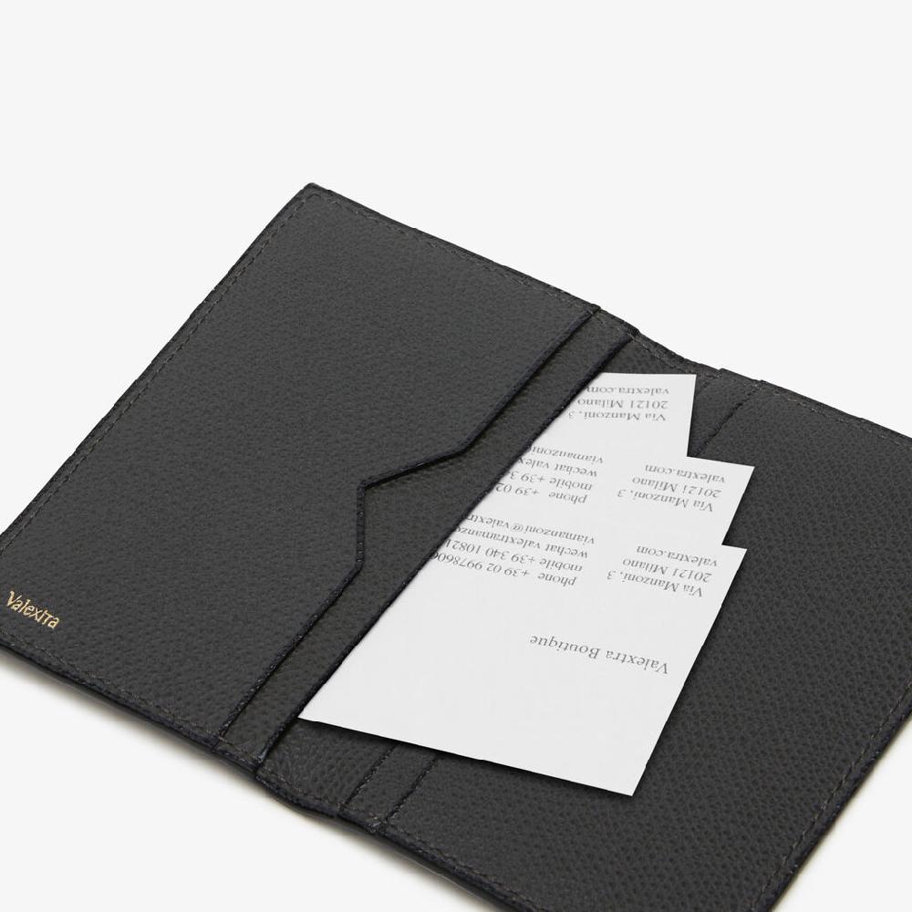 Valextra Porta carte di credito in Pelle Grigia con tasche | Valextra Black Friday Prezzi