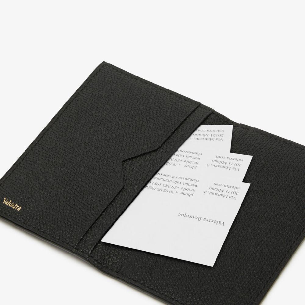 Valextra Porta carte di credito in Pelle Nera con tasche | Valextra In vendita